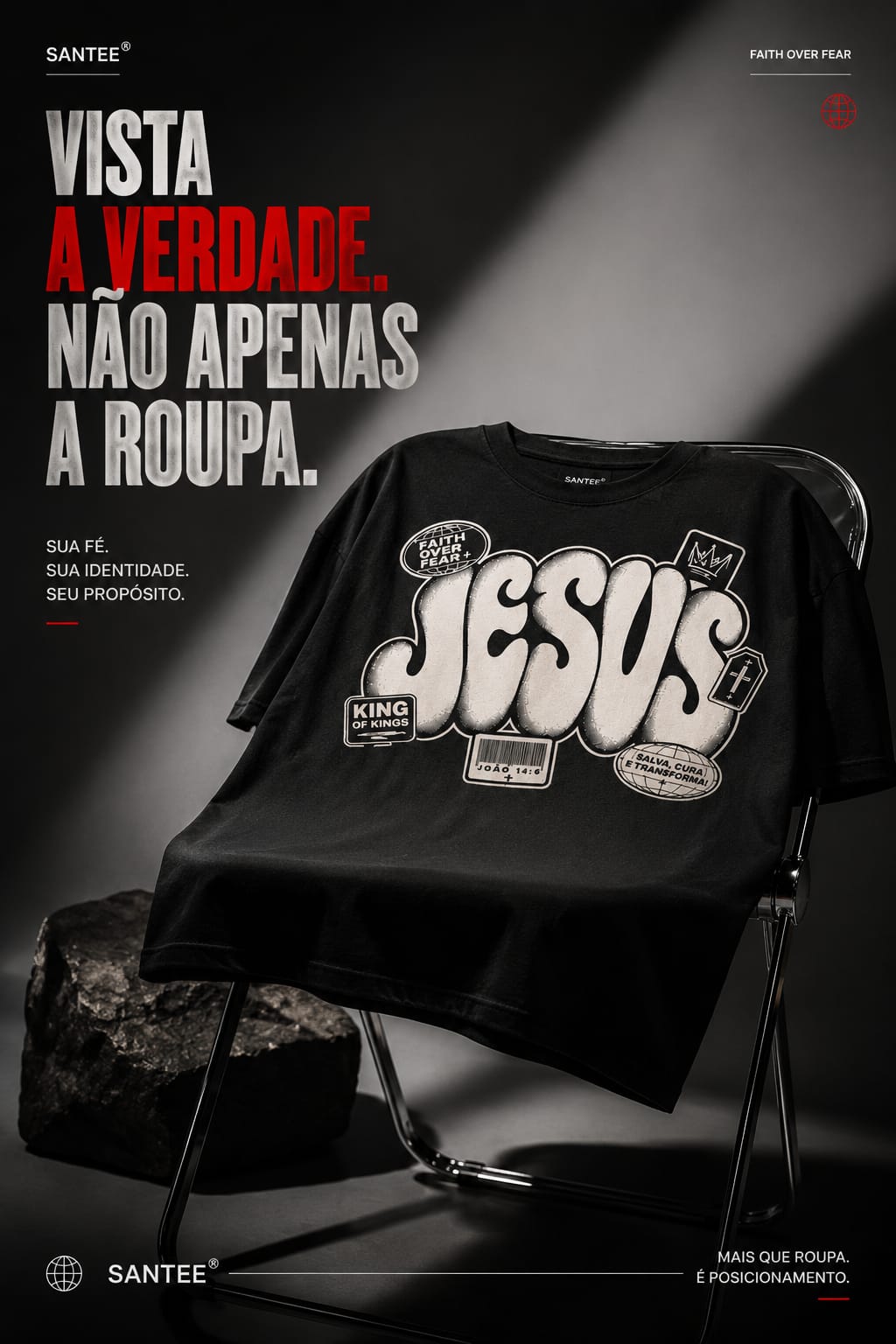 Camiseta Santee Jesus — Faith Over Fear