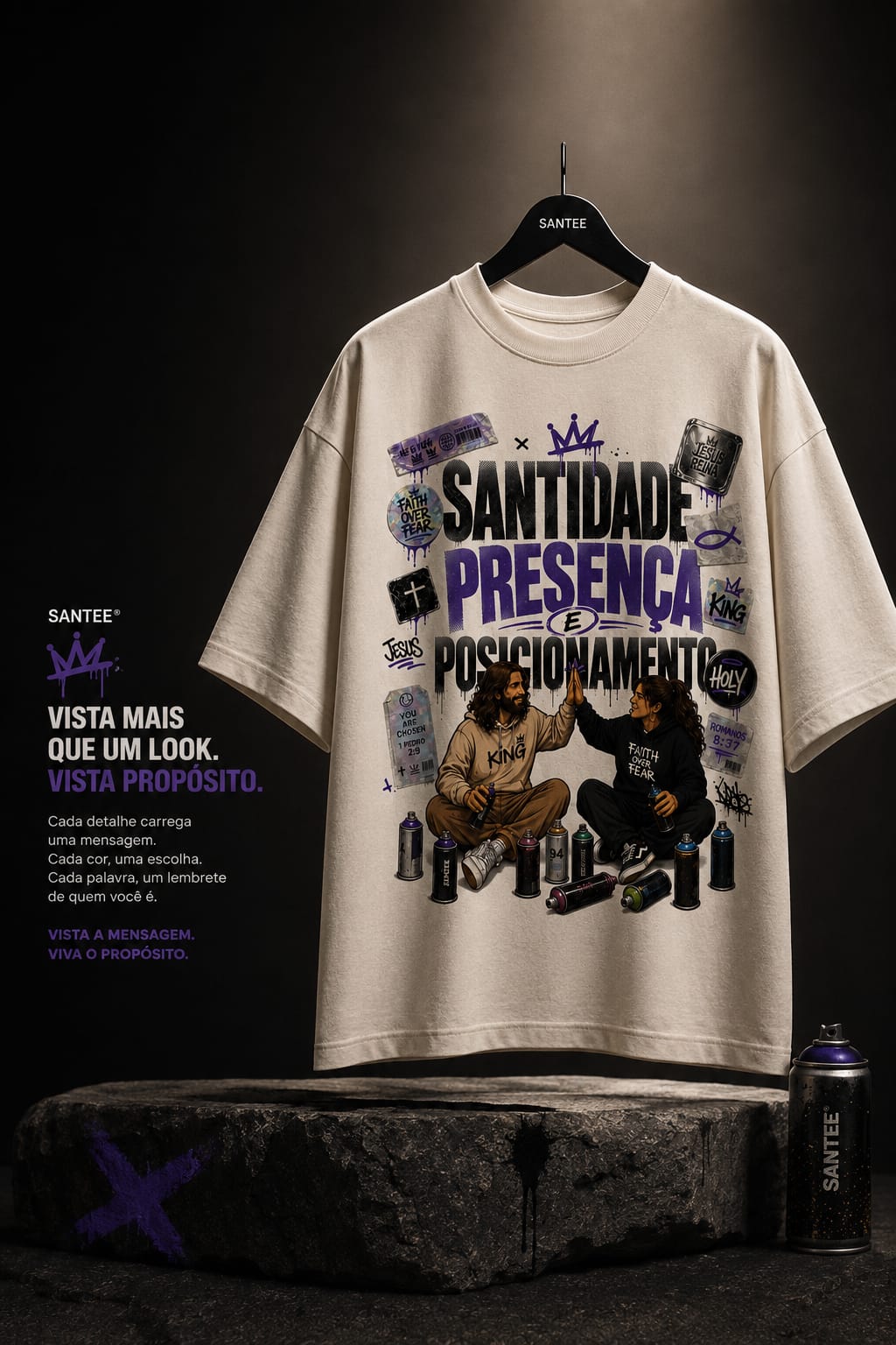 Camiseta Santee Santidade, Presença e Posicionamento